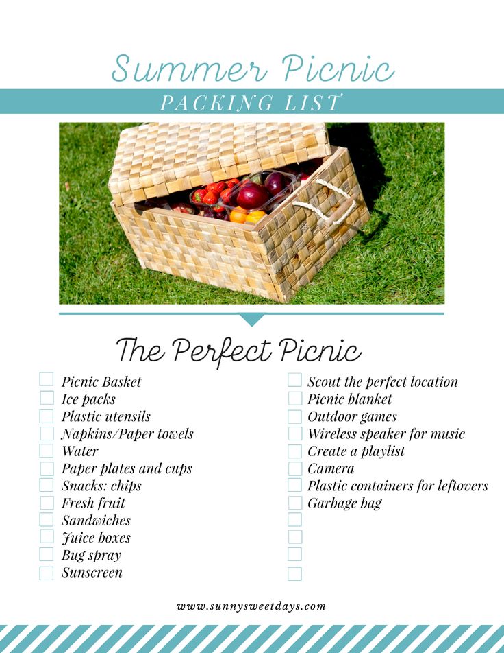 the perfect picnic checklist for summer picnics