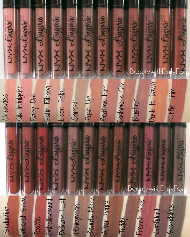 Nyx Lip Lingerie Swatches, Makeup Lips Matte, Nyx Lip Lingerie, Lingerie Satin, Nyx Lip, Nyx Lipstick, Makeup Lips, Cool Skin Tone, Colors For Skin Tone