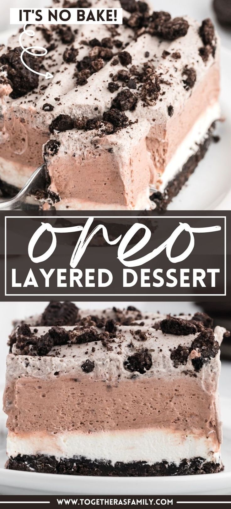 this oreo layered dessert is so good it's no bake