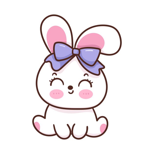 a cartoon bunny with a bow on its head