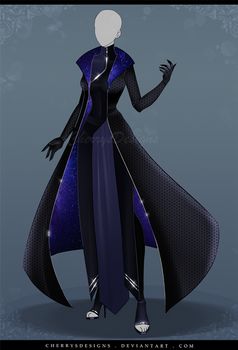 an animation character is dressed in black and blue with long hair, wearing a cape