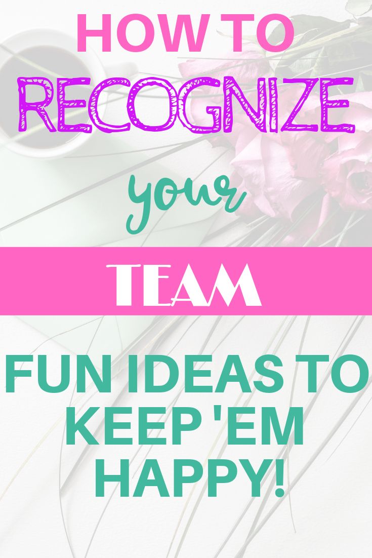 the words how to recognize your team are shown in pink and green