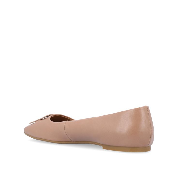 The Zimia square-toe flat from Journee is a sophisticated style made easy. The Hardware detail on top adds flair. • Square-Toe • Flats • Slip-On • 4 mm Tru Comfort Foam™ insole • Flat Sole • Faux Leather All measurements are approximate and were taken using a size 6. Please note measurements may vary slightly by size. Modern Ballet Flats For Office, Office Ballet Flats With Removable Insole, Office Pointed Toe Flats With Branded Insole, Formal Synthetic Flats, Chic Pointed Toe Synthetic Ballet Flats, Modern Flat Shoes For Spring, Modern Synthetic Pointed Toe Flats, Modern Pointed Toe Synthetic Flats, Modern Medium Width Ballet Flats