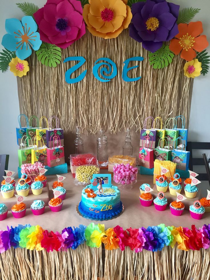 a table topped with lots of cakes and cupcakes