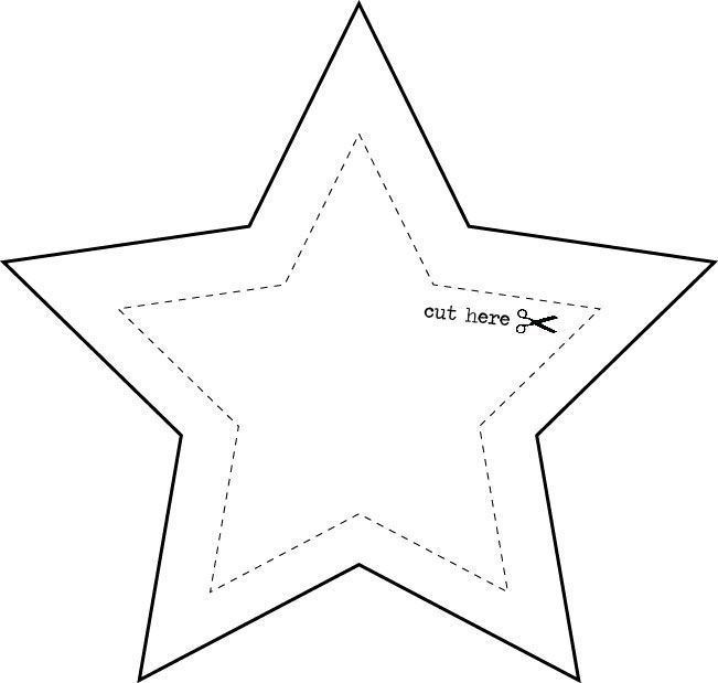 a cut out star with the words cut from it