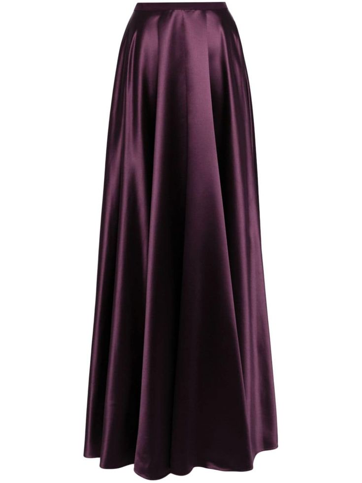 purple satin finish flared floor-length Plum Maxi Dress, Winter Maxi Skirts, Purple Skirts, Satin Maxi Skirt, Skirt Purple, Full Skirts, Purple Skirt, City Dress, Purple Satin