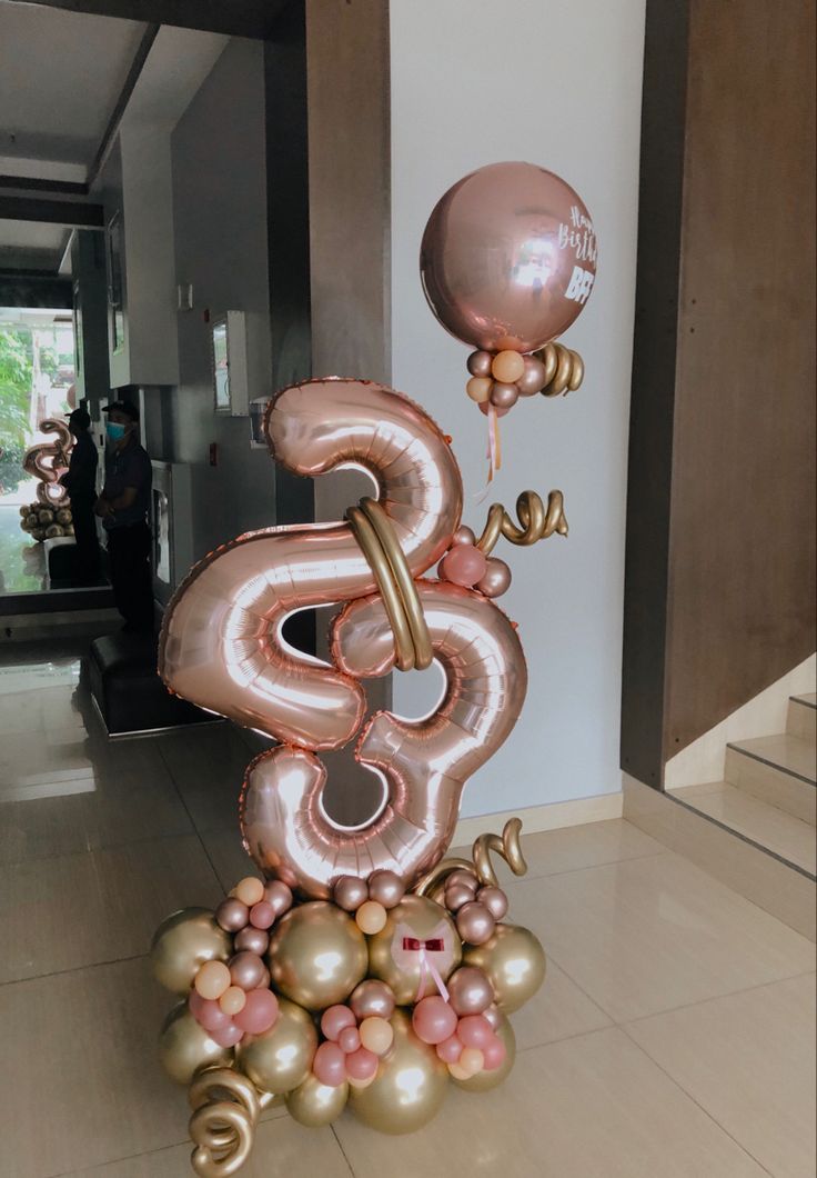 some balloons are in the shape of numbers