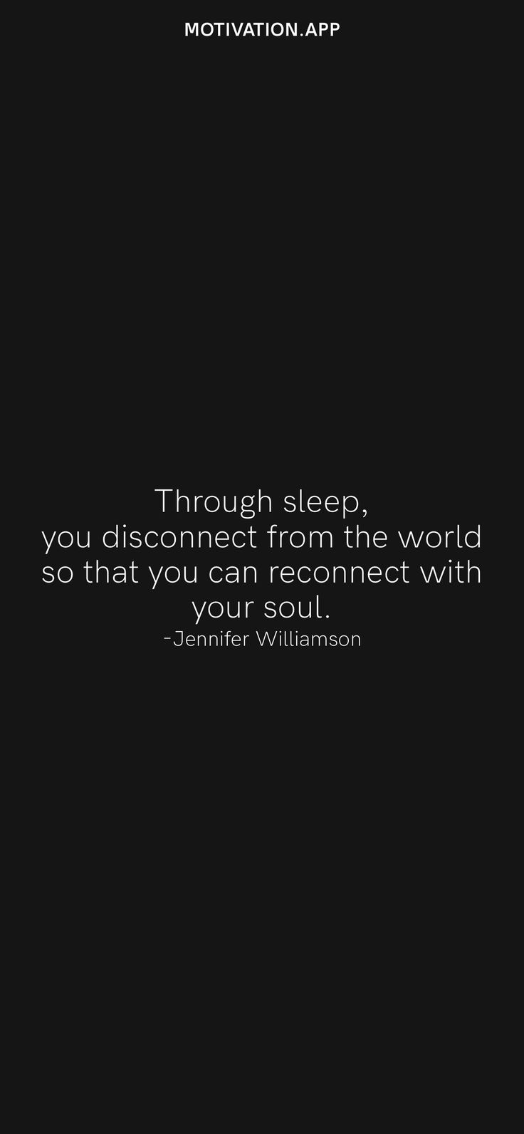 a black and white photo with the quote through sleep, you disconce from the world so that you can connect with it