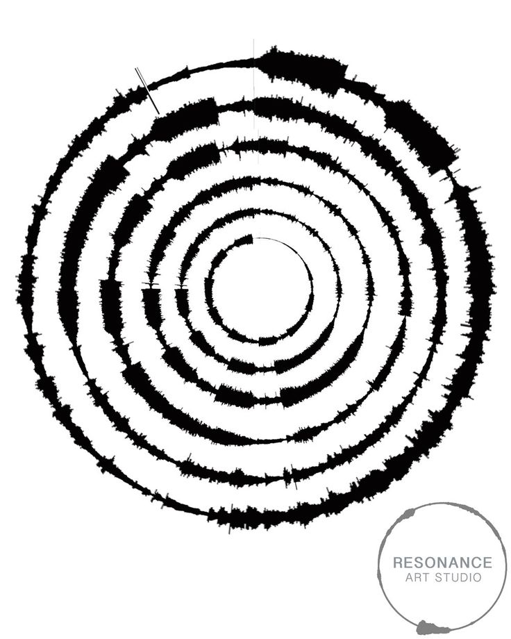 an abstract black and white spiral design with the word resanance on it's side