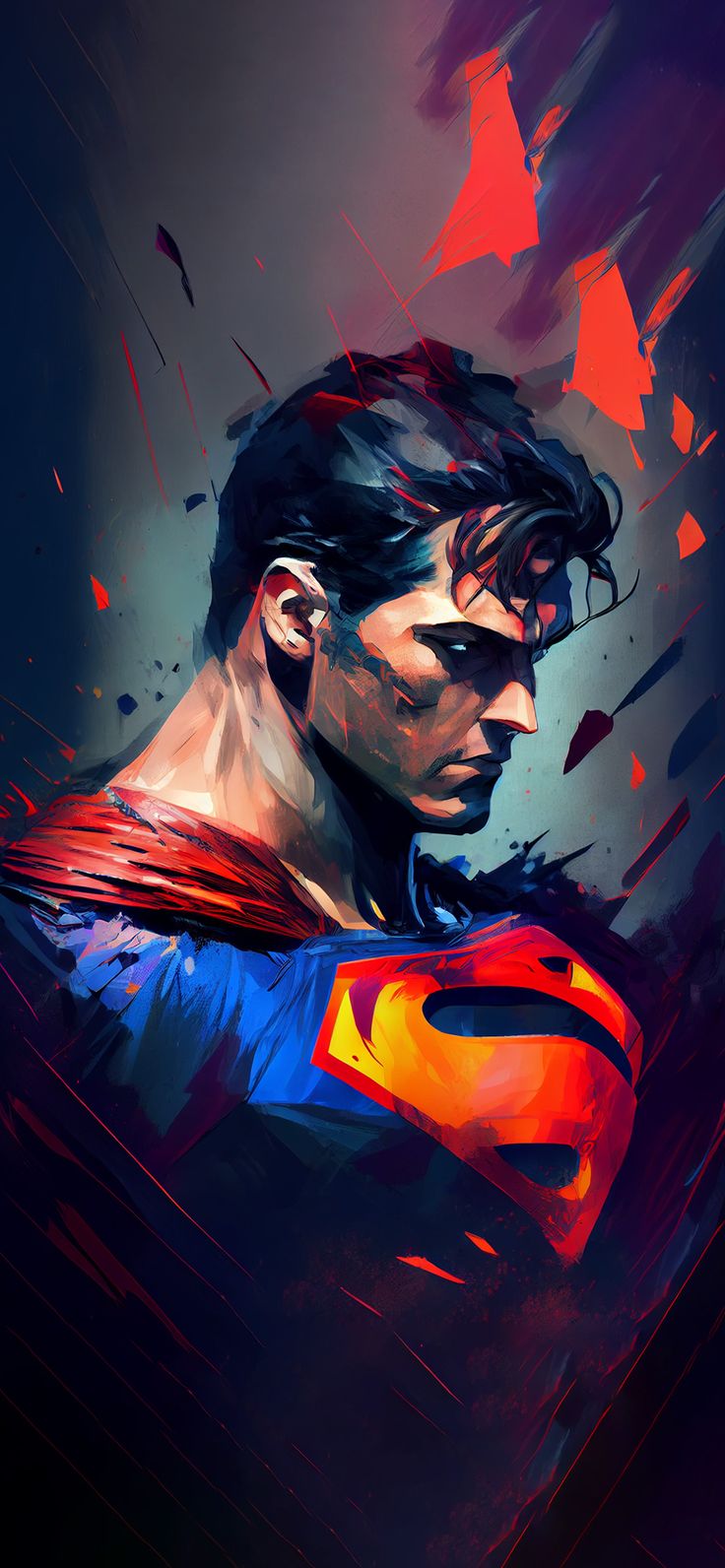 a painting of a man wearing a superman suit