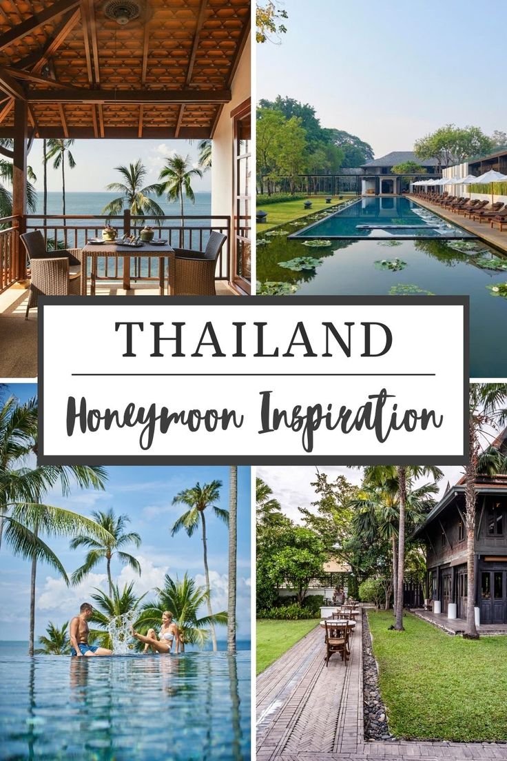 there are many different pictures with the words thailand honeymoon infotion on top and bottom