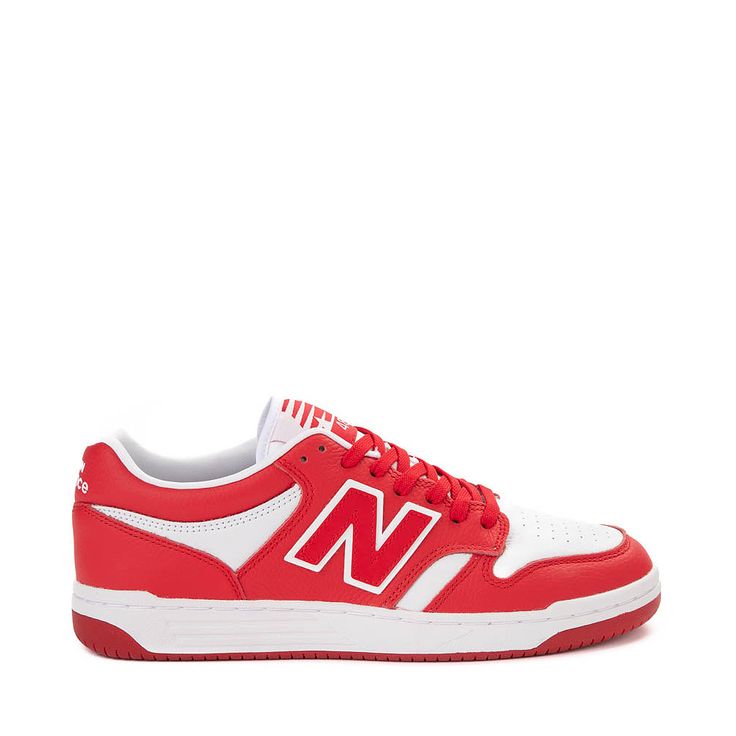 New Balance 480 Athletic Shoe - Team Red / White | Journeys New Balance 480, Pf Flyers, Team Red, Athletic Shoe, Athletic Apparel, New Balance Shoes, Classic Sneakers, White Style, Smooth Leather