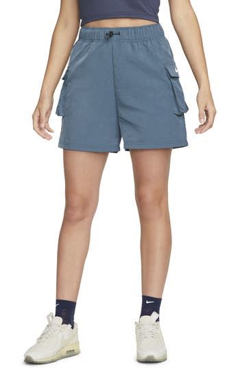 These high-waisted shorts are made from a soft, smooth woven fabric with a roomy fit, making them perfect for workouts and casual wear. Cargo pockets allow for secure storage of your small essentials. Drawcord-toggle waist 100% nylon Machine wash, line dry Imported High Waist Shorts, Nike Sportswear, High Waisted Shorts, Woven Fabric, Casual Shorts, Casual Wear, Ash, Short Dresses, High Waist