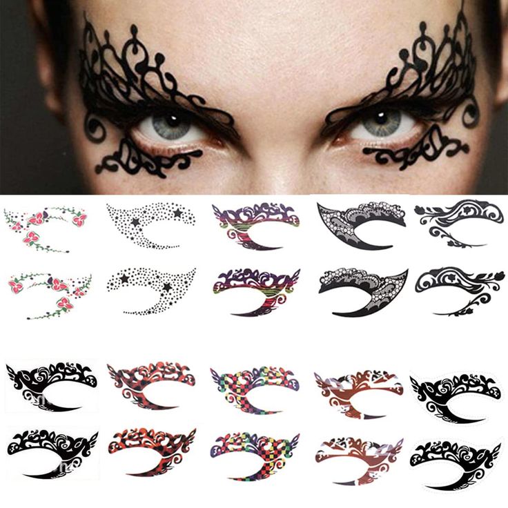 PRICES MAY VARY. ✅ Add a touch of mystery to your party with this stylish eye tattoo sticker, which features a Halloween pattern in a classic, glamorous black style. ✅ Eye shadow and eyeliner transfer stickers are available in different colors and designs, please choose the right one for the occasion. ✅Perfect for costume parties and photo studios, this eye shadow sticker will make you stand out at the party. It can be the perfect gift for friends and family. ✅Made from high-quality raw material Stickers On Face, Eye Shadow And Eyeliner, Tattooed Freckles, Girl Halloween Makeup, Eyeliner Stickers, Shadow Tattoo, Droopy Eyelids, Eye Makeup Application, Makeup Stickers