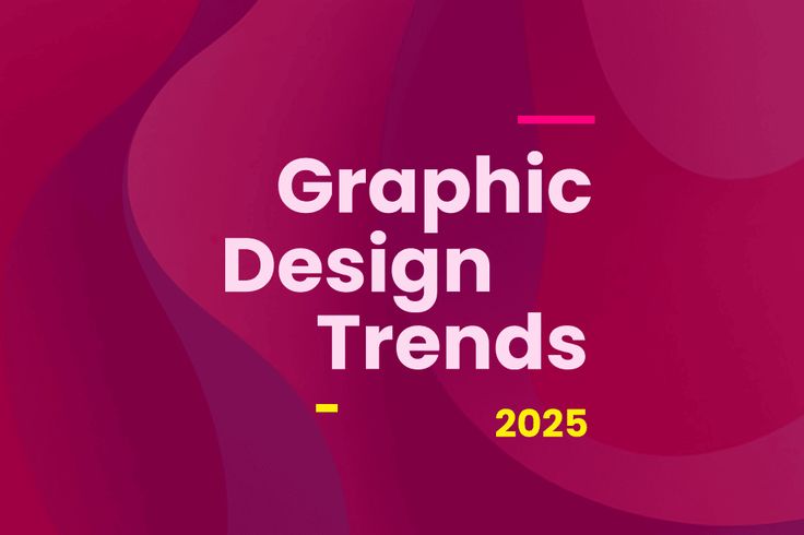 the cover of graphic design trends, featuring pink swirls and yellow text on a red background