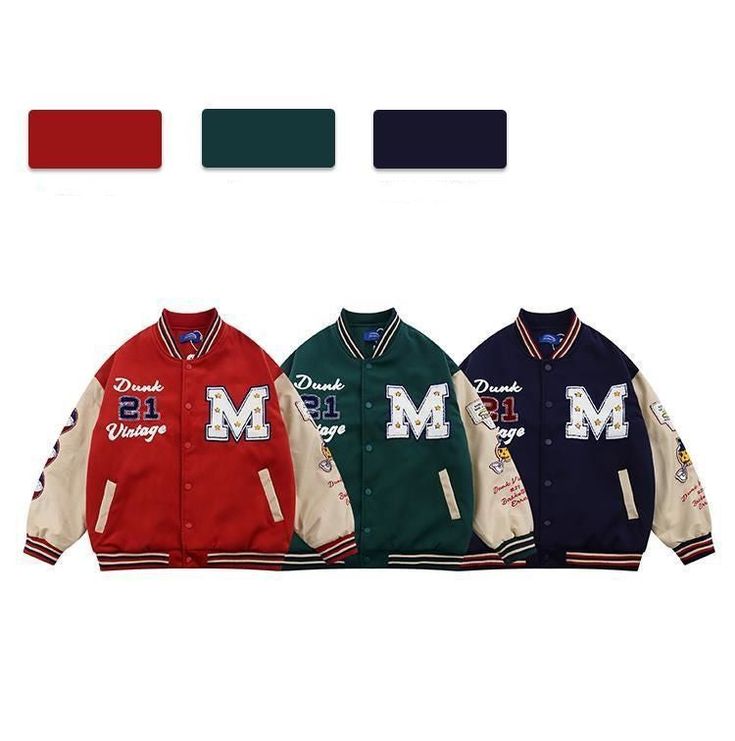 Product information:Product Category: JacketStyle: leisureFabric name: woolCraft: Embroidery/EmbroiderySleeve Length: Long SleeveSleeve type: conventional sleeveColor: red. blueSize Information:Unit: cmSize:M.L.XL.XXL Fall Varsity Jacket With Embroidered Patch, Fall Varsity Jacket With Embroidered Patch And Long Sleeves, Hooded Embroidered Varsity Jacket For Fall, Embroidered Hooded Varsity Jacket, Red Outerwear For College In Fall, Red Outerwear For Fall, Fall Cotton Varsity Jacket With Embroidered Patch, Trendy Red Outerwear For College, Hooded Embroidered College Varsity Jacket