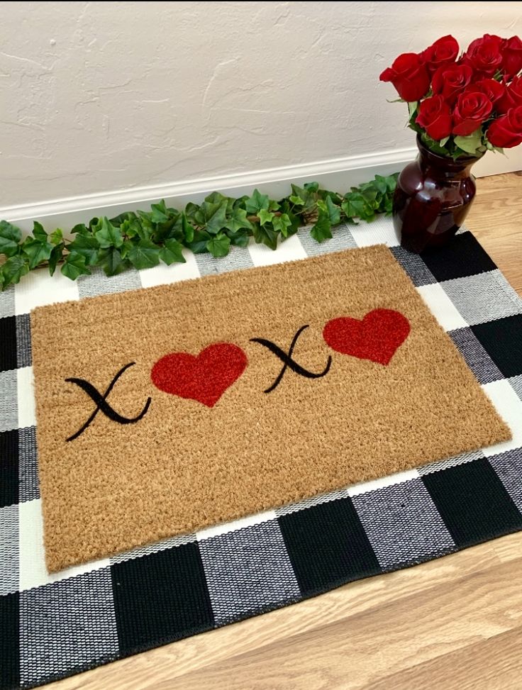 XOXO Valentine’s Doormats Halloween Mats, Custom Mats, Funny Doormats, Coir Doormat, Custom Doormat, Personalized Door Mats, Closing Gifts, Beautiful Bouquet Of Flowers, Welcome Mats