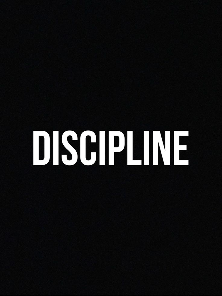 the word discipline is written in white on a black background