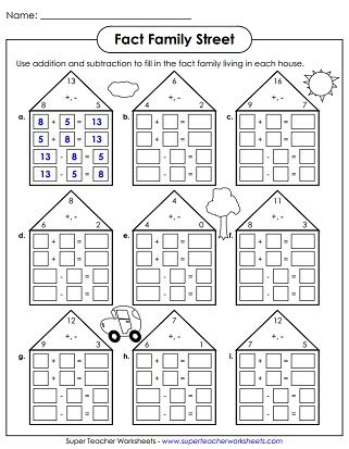 the worksheet for addition and subtraction numbers