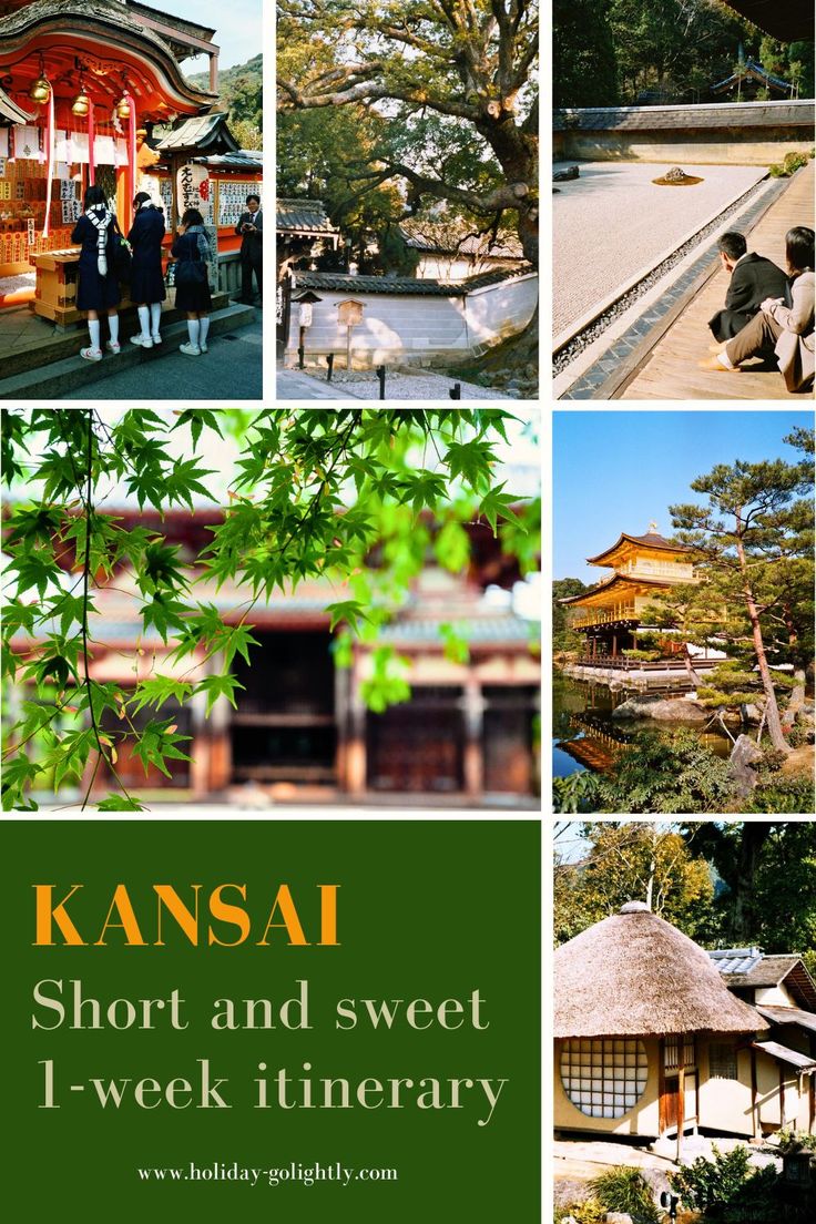 the cover of kansai's short and sweet 1 - week itinerary