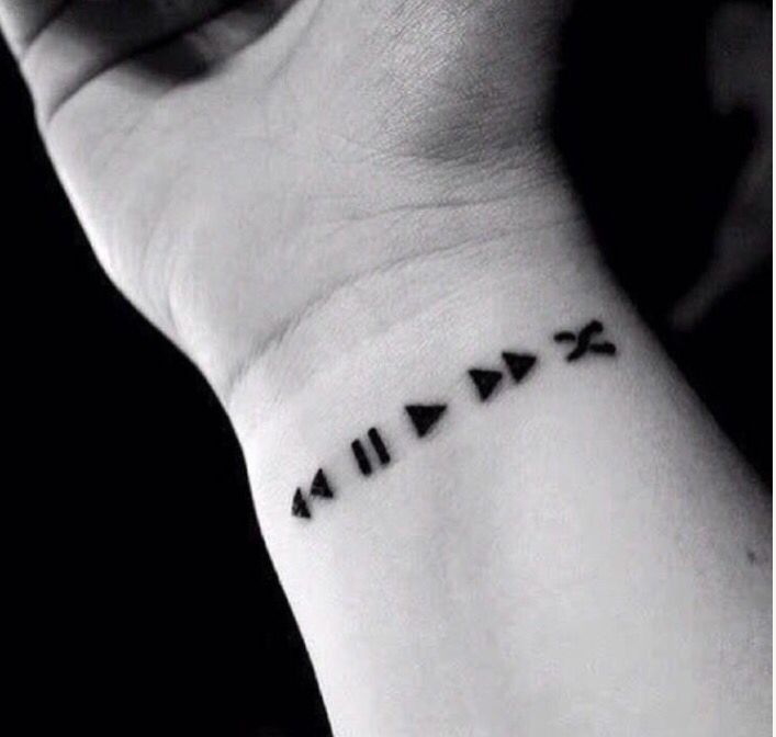 a wrist tattoo with roman numerals is shown on an iphone screen, and it appears to be in black and white