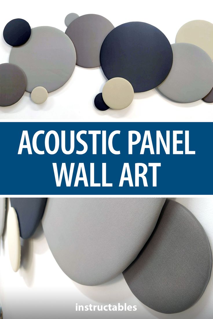 an advertisement for the acoustic panel wall art project, with circles and dots on it