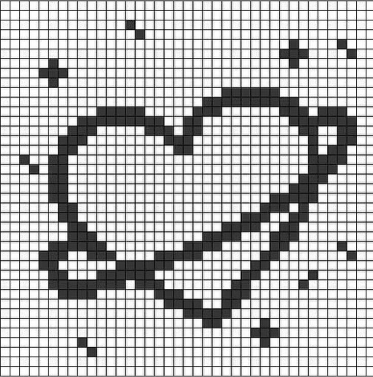 a cross stitch pattern with a heart in the middle