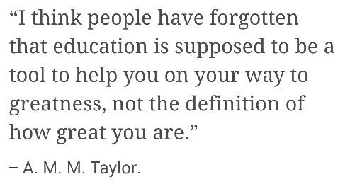 a quote from m taylor about education and the need to be able to do something