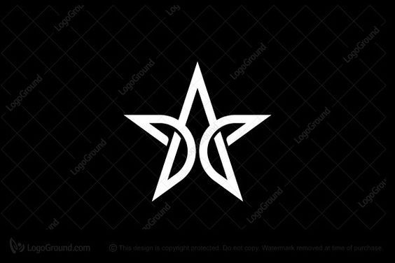 a white star logo on a black background with the letter d in it's center