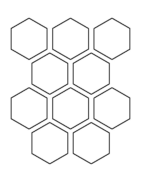 the hexagonal pattern is shown in black and white