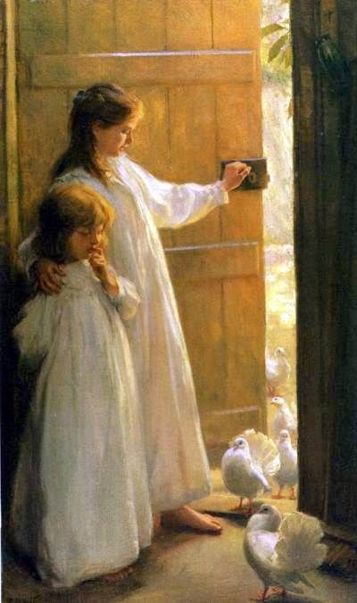 Two Sisters - Percy Harland Fisher Galleria D'arte, Sisters Art, Paintings I Love, Two Sisters, Art Appreciation, The Birds, Beautiful Paintings, Beautiful Artwork, Classic Art