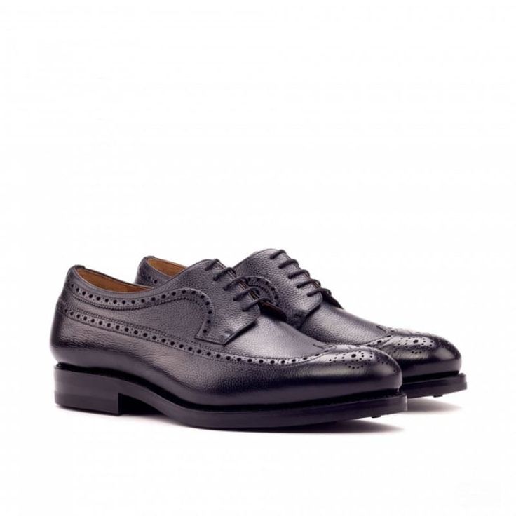 Classic Black Calf Leather Lace-up Shoes, Classic Black Lace-up Shoes In Calf Leather, Classic Black Lace-up Derby Shoes, Classic Black Derby With Brogue Detailing, Black Derby With Leather Sole In Calf Leather, Black Derby With Calf Leather And Leather Sole, Classic Black Derby Shoes With Brogue Detailing, Black Derby Shoes With Calf Leather And Leather Sole, Black Calf Leather Derby Shoes With Round Toe