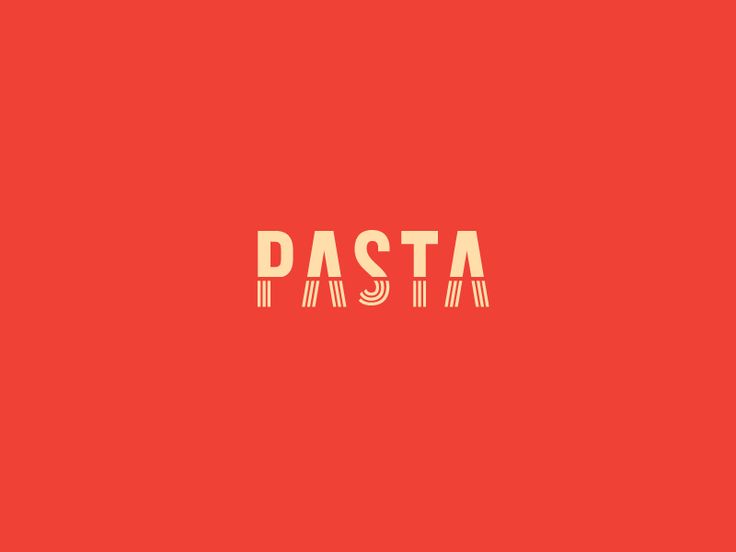 the word pasta on a red background