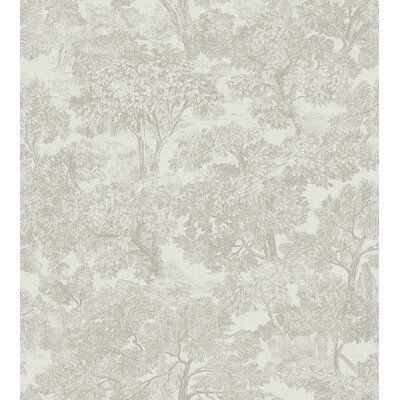 a wallpaper with trees on it in grey and white colors, the background is an old