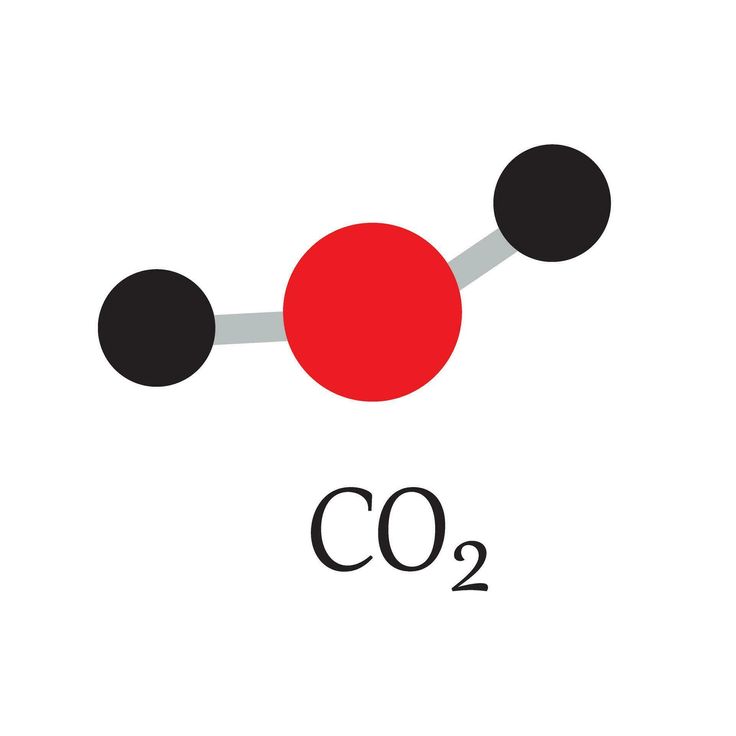 Model of carbon dioxide CO2 molecule and chemical formulas. Geometric structures and Illustration on white background. Educational and study content of chimestry students. vector illustration. Molecule Design, Molecule Model, Carbon Molecule, Chemical Structure, Molecular Structure, Chemical Formula, Diy Classroom, Carbon Dioxide, Logo Banners