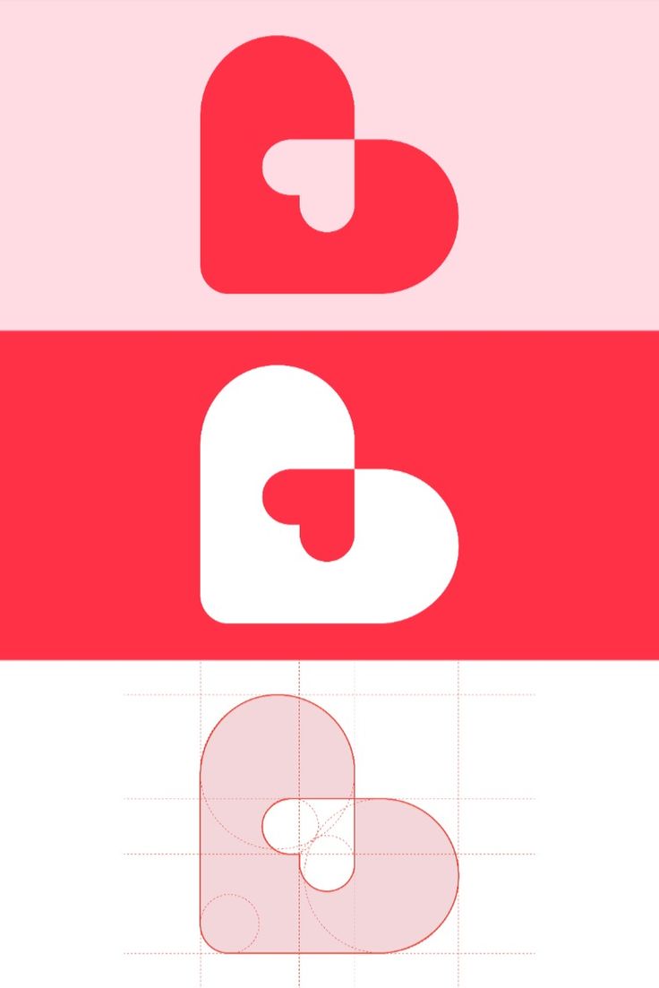 two different logos with the letter d in red, white and pink colors on them