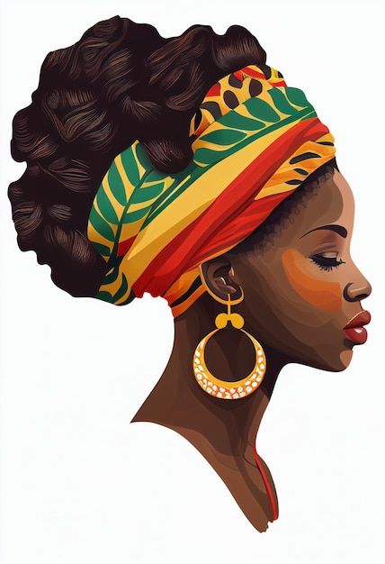 Photo illustration colorée du peuple afr... | Premium Photo #Freepik #photo #culture-africaine #afrique #africain #jour-womans Pinterest Profile Picture, Black Hair Model, African Drawings, Rasta Art, African Image, Africa Art Design, African Women Art, Afrique Art, African Wall Art