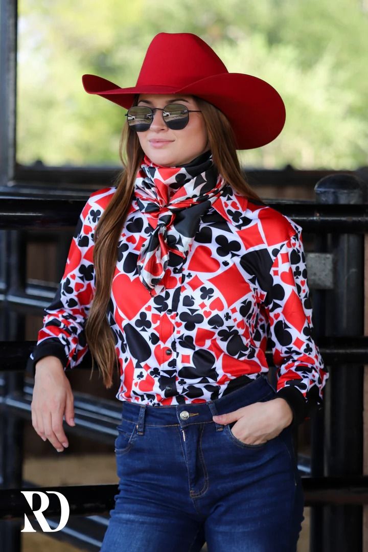 GAMBLER PERFORMANCE RODEO SHIRT (ADULT) – Ranch Dress'n White Western Tops For Country Events, Long Sleeve Tops For Summer Rodeo, Summer Long Sleeve Tops For Rodeo, Fitted Short Sleeve Tops For Country Events, Western Style Red Long Sleeve Tops, Red Western Long Sleeve Tops, Black Top For Spring Rodeo, Red Long Sleeve Western Top, Fitted Western Style Blouse For Spring