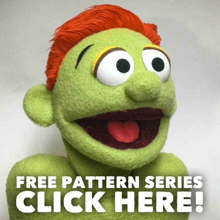 a green stuffed animal with the words free pattern series click here on it's face