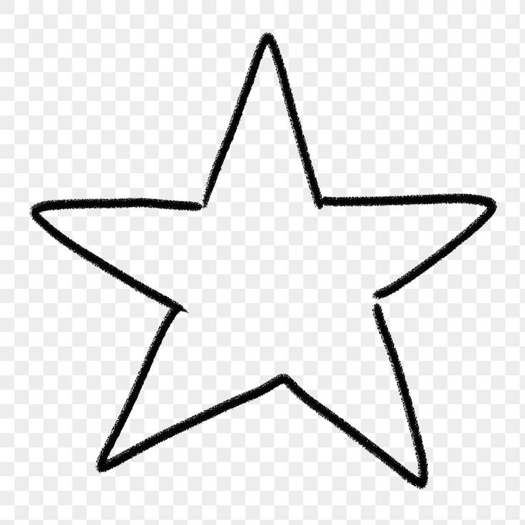 a black and white outline of a star on a transparent background, hd png