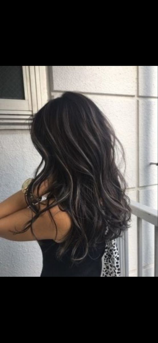 Black Hair Balayage, Hair Color Underneath, Ash Hair Color, Hair Color Streaks, Black Hair With Highlights, Dark Hair With Highlights, Hair Streaks, Hair With Highlights, Brown Hair Balayage