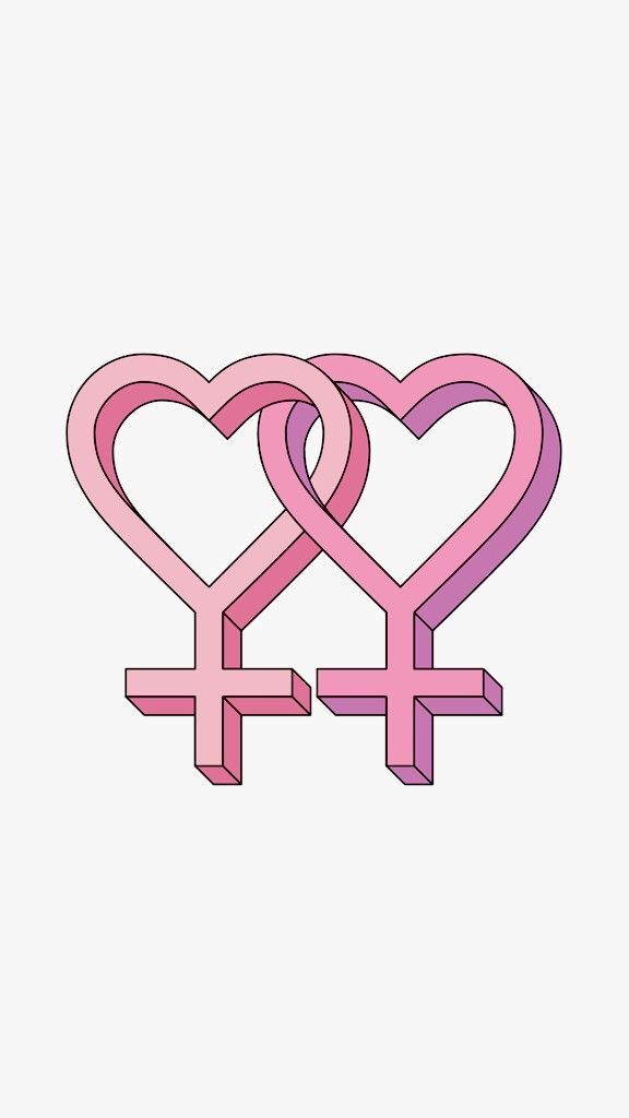 two pink hearts with an x and y in the middle