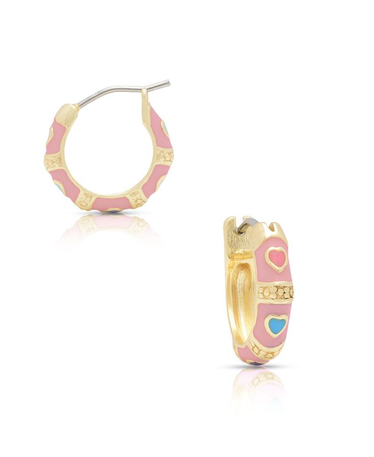 Kids jewelry, children's jewelry, kids earrings – Lily Nily Fun Hoop Earrings, Pink Enamel Hoop Jewelry, Pink Flower Enamel Earrings, Pink Flower-shaped Enamel Earrings, Pink Enamel Hoop Earrings, Gold Enamel Huggie Earrings, Multicolor Enamel Hoop Earrings, Jewelry Kids, Flower Hoop Earrings