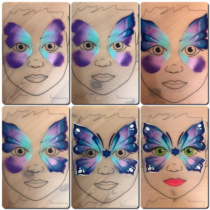 Diy Face Paint, Animal Face Paintings, Face Painting Tips, Butterfly Face Paint, Paint Guide, Girl Face Painting, Face Painting Tutorials, Butterfly Makeup, Butterfly Face