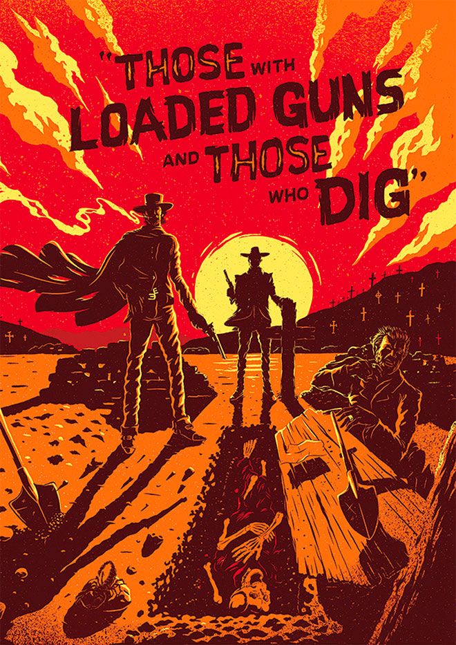 Showcase of Wild West Themed Designs & Illustrations Dollars Trilogy, Cowboy Posters, Western Posters, Weird West, Western Artwork, Sergio Leone, Wilde Westen, Septième Art, Spaghetti Western