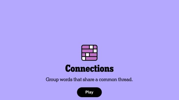 a purple background with the words connections and an image of a pink block on it