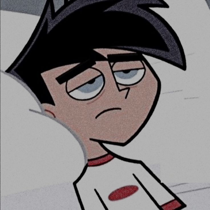 an animated image of a boy in bed with his head on the pillow and eyes closed