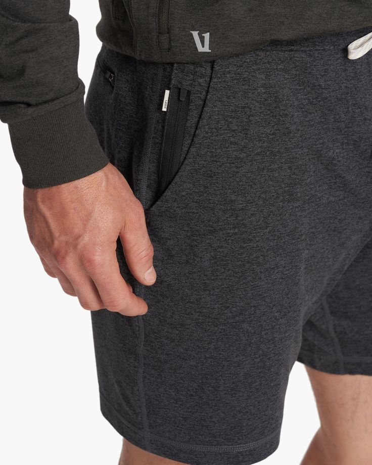 Get cozy in your Ponto Shorts, made with our signature DreamKnit™ fabric. Lightweight and smooth like butter, these shorts have a soft, stretchy material and our classic elastic waistband for an understated but overly comfortable everyday short. | Vuori Ponto Shorts | Charcoal Heather | Large Vuori makes premium performance apparel inspired by the active Coastal California lifestyle; an integration of fitness, surf, sport, and art. Breaking down the boundaries of traditional activewear, we are a Everyday Activewear With Built-in Shorts, Comfy Short Length Activewear, Casual Loungewear Shorts With Soft Texture, Comfortable Lounging Shorts With Ribbed Waistband, Comfortable Shorts With Ribbed Waistband For Lounging, Comfortable Athletic Shorts With Comfort Waistband For Loungewear, Loungewear Athletic Shorts With Elastic Waistband, Athletic Shorts With Elastic Waistband For Loungewear, Casual Soft Texture Shorts For Lounging