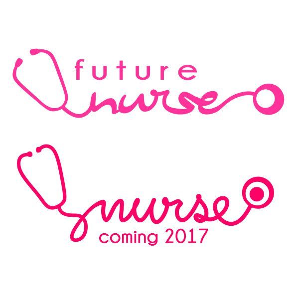 the future nurse logo is pink and has hearts on it, as well as an inscription that reads'future nurse sunrise coming 2017 '