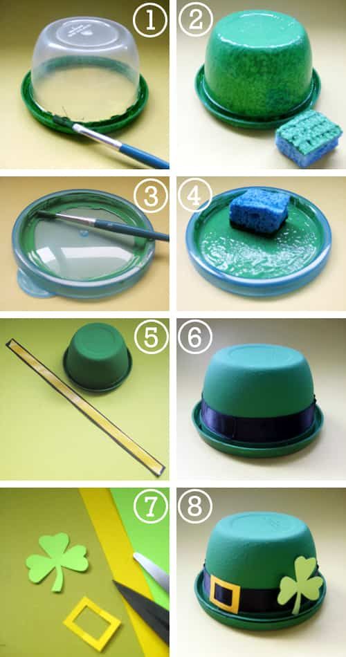 step by step instructions on how to make a st patrick's day lepreite hat